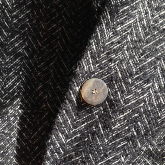 ZARA Inverted Lapel Herringbone Coat - Picture 15 of 16